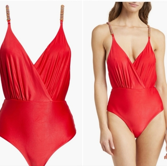 FARM Rio Other - FARM Rio Beaded Strap One-Piece Swimsuit